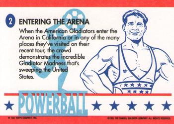 1991 Topps American Gladiators #2 Entering the Arena Back